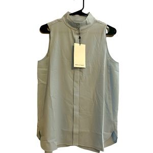 NWT Ministry of Supply blue button down sleeveless blouse size medium